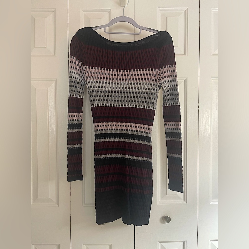 WHBM Burgundy & Black Tunic Dress